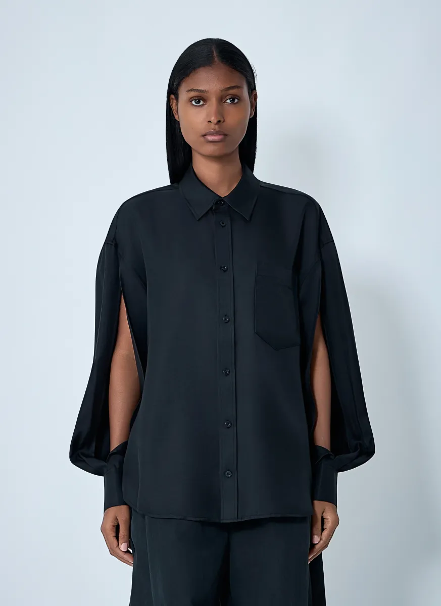Silk Shirt With Slashed Sleeves