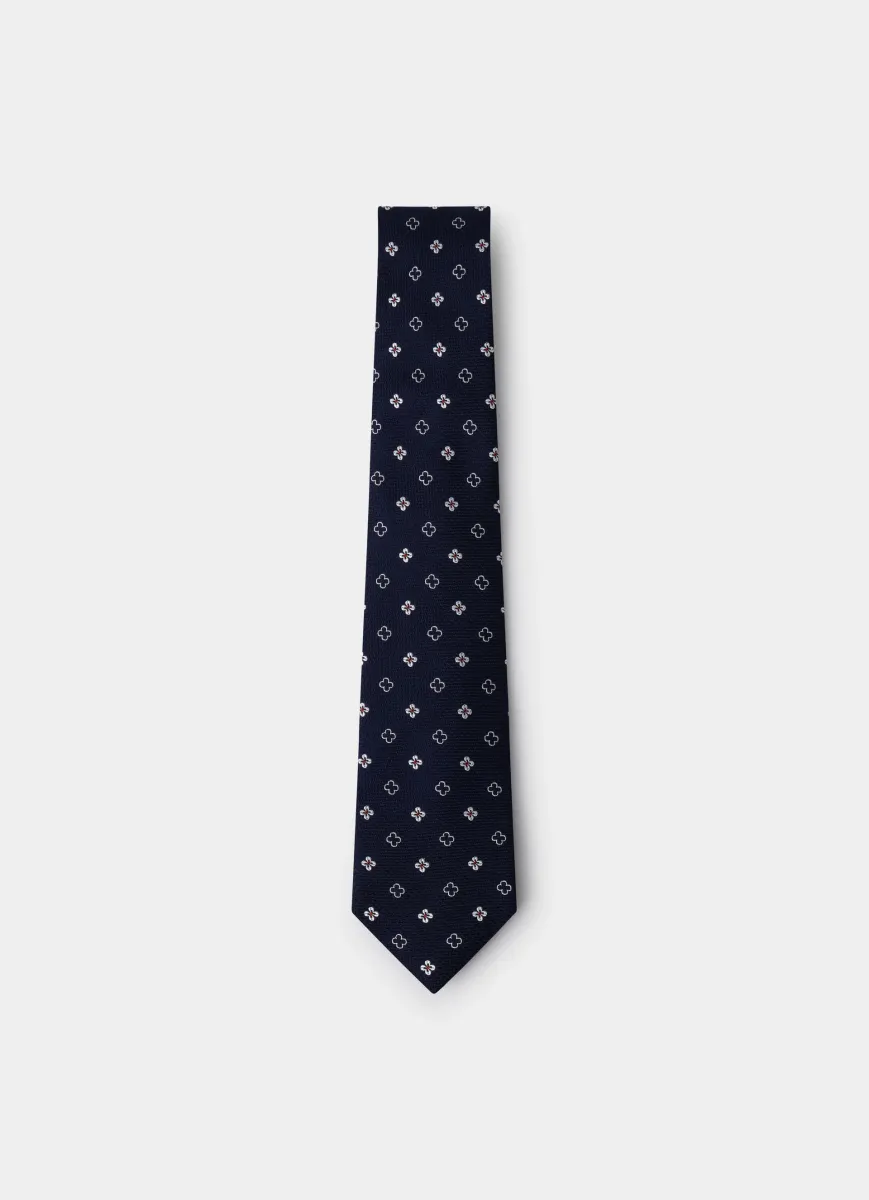 Geometric Flower Silk Tie
