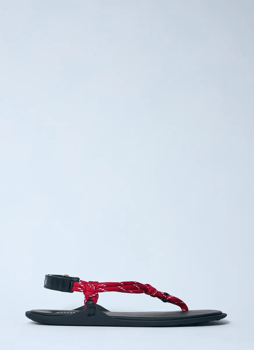 Riviere Cord And Leather Sandals