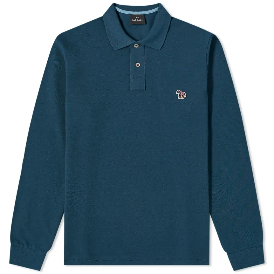 Long Sleeve Regular Fit Zebra Polo