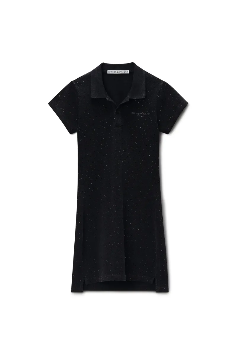 crystal embellished polo dress