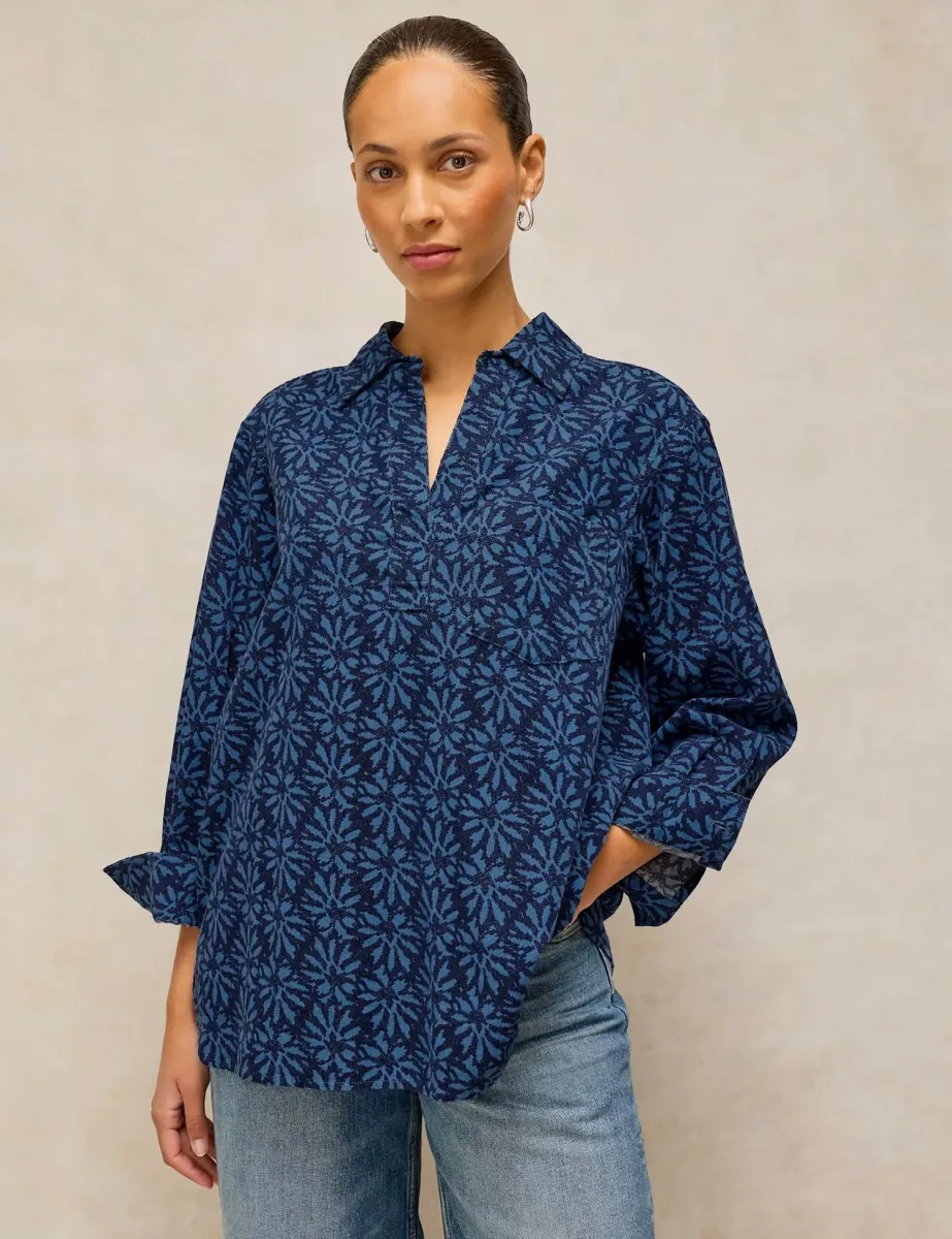 Pure Cotton Cord Floral Tunic