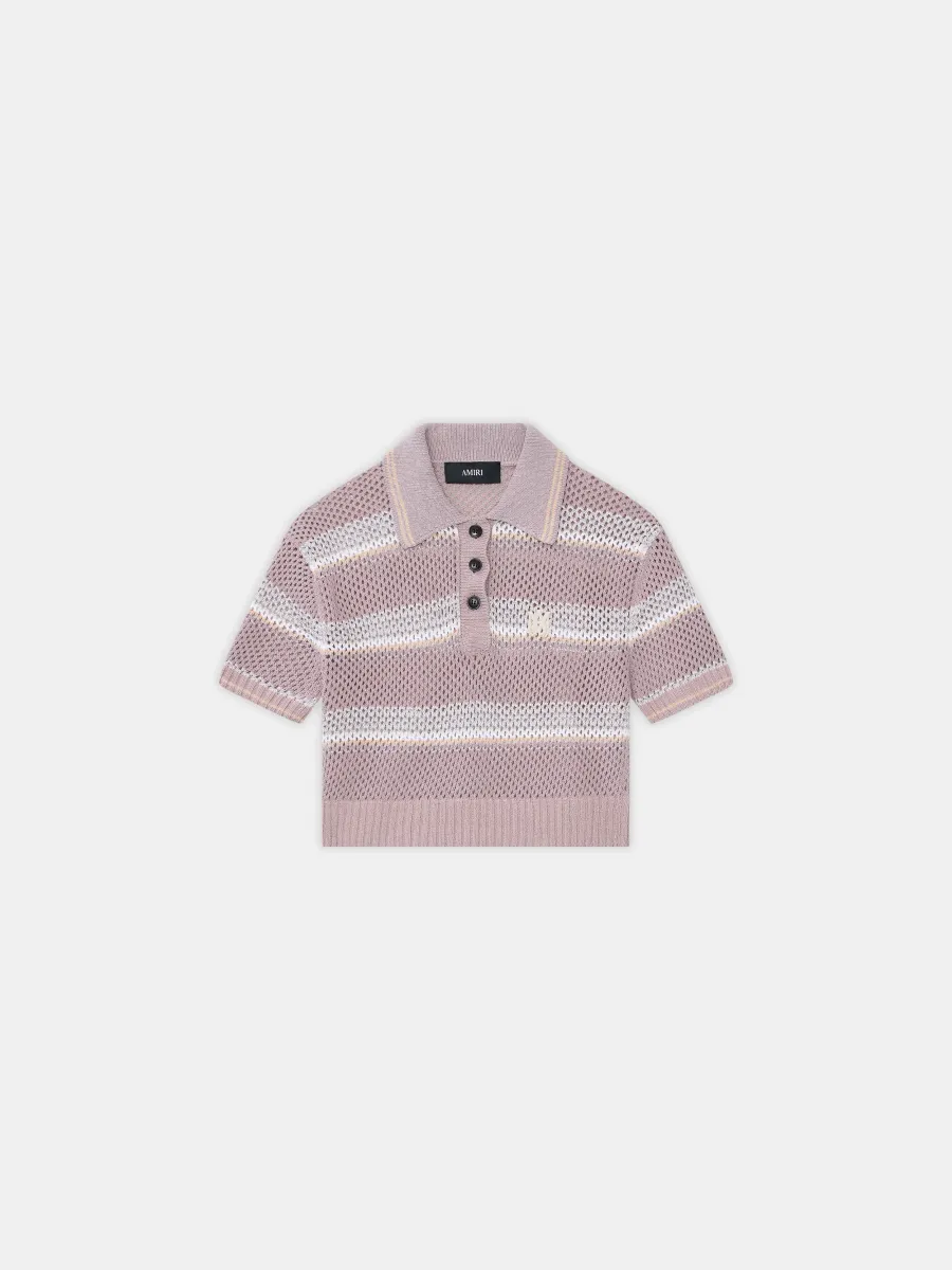 WOMEN - WOMEN'S MA STRIPE CROCHET POLO - Dusk