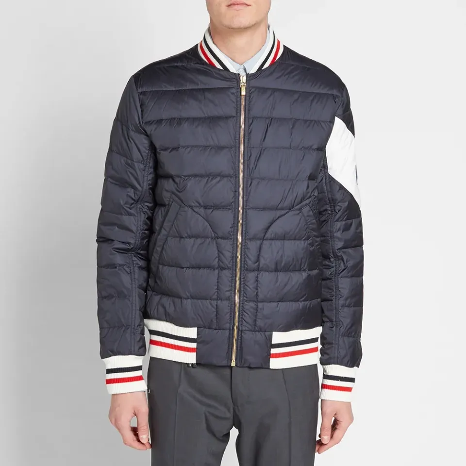 Arm Stripe Down Bomber Jacket