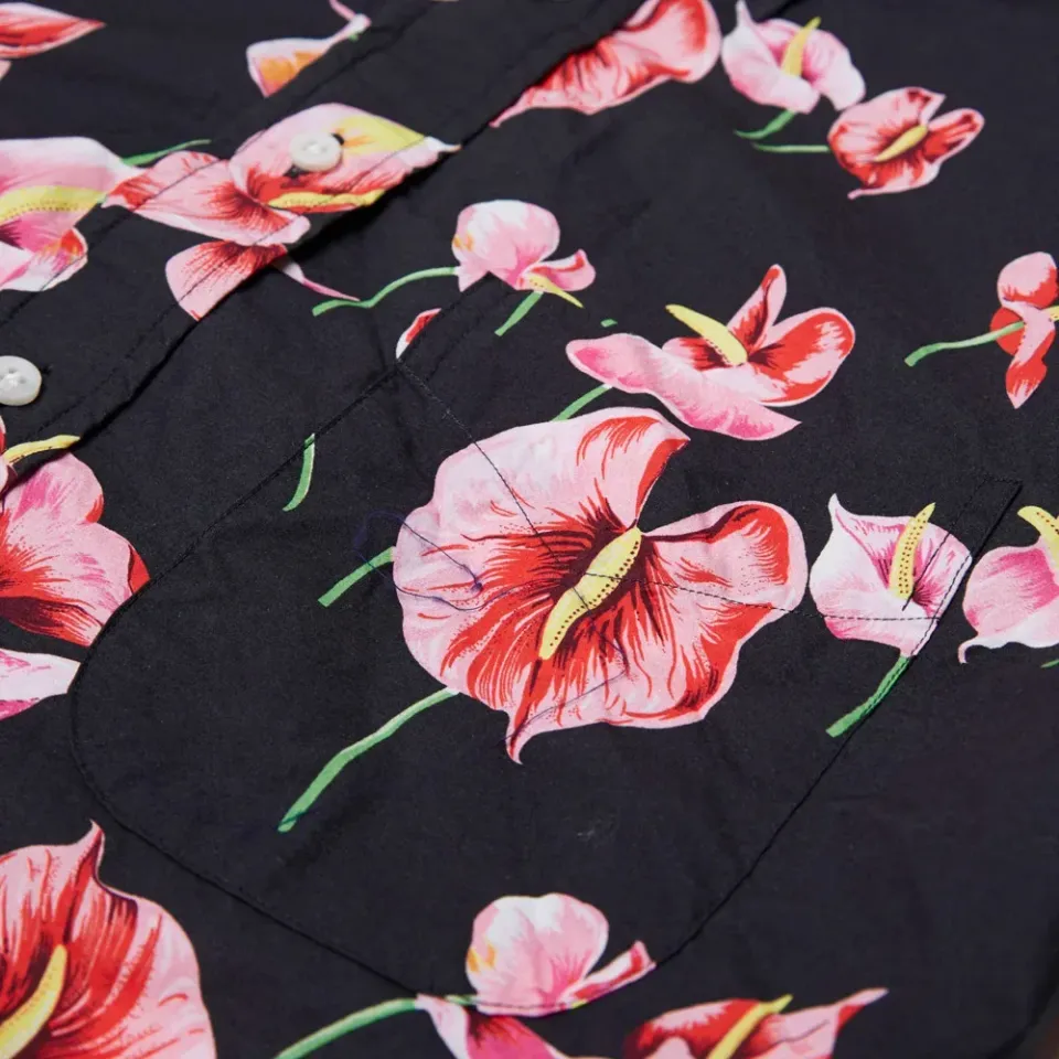 Flamingo Flower Short Sleeve Shirt