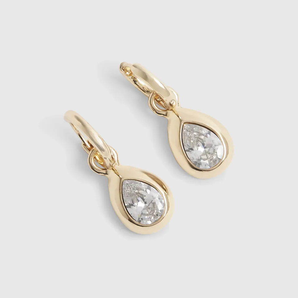 Diamond Simulant Tear Drop Earrings