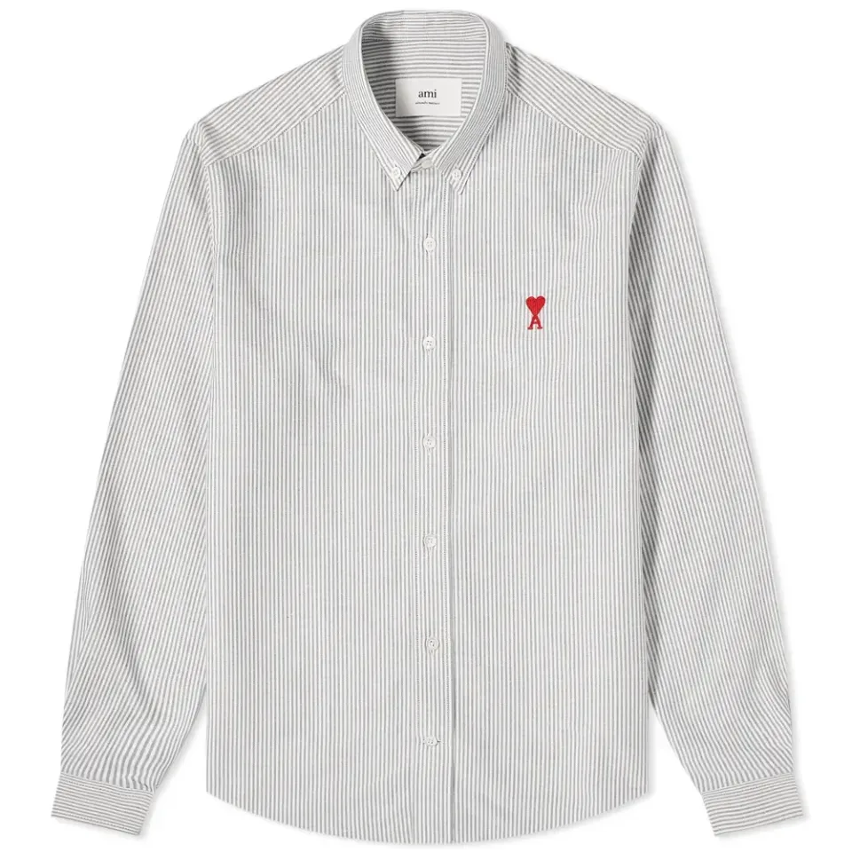 AMI Small A Stripe Heart Shirt