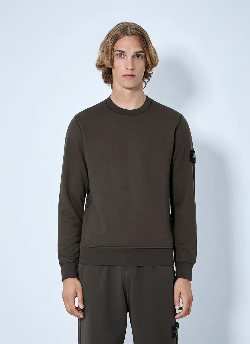 Crewneck Sweatshirt with Sleeve Patch