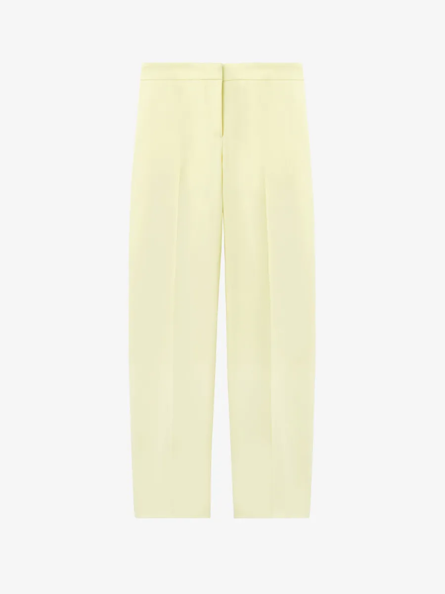 Wool Gabardine Cigarette Trousers