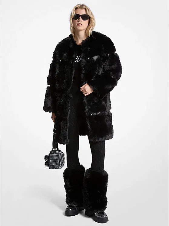 Faux Fur and Patent Coat