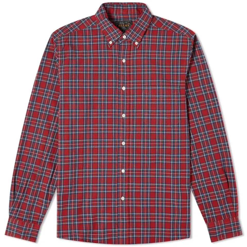 Button Down Indigo Yarn Tartan Shirt