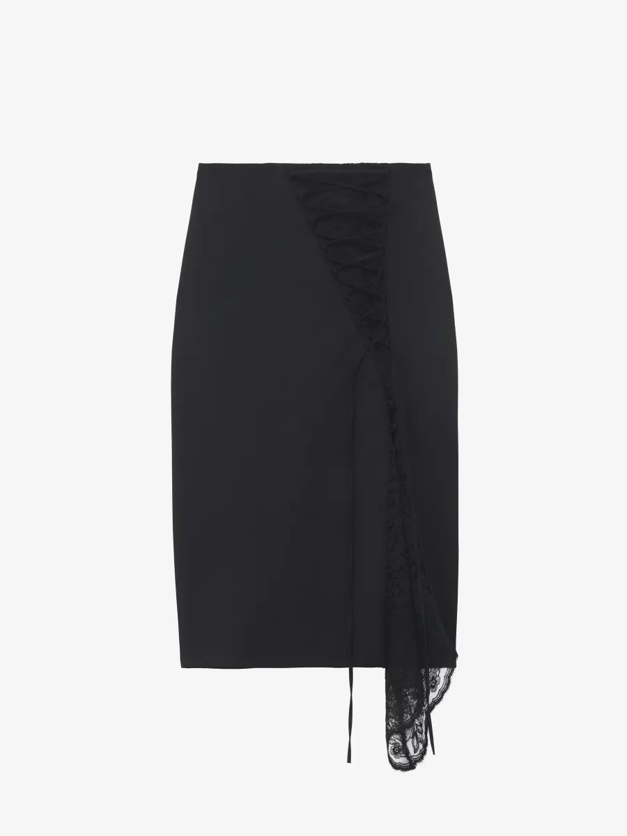 Corset Lacing Panel Pencil Skirt