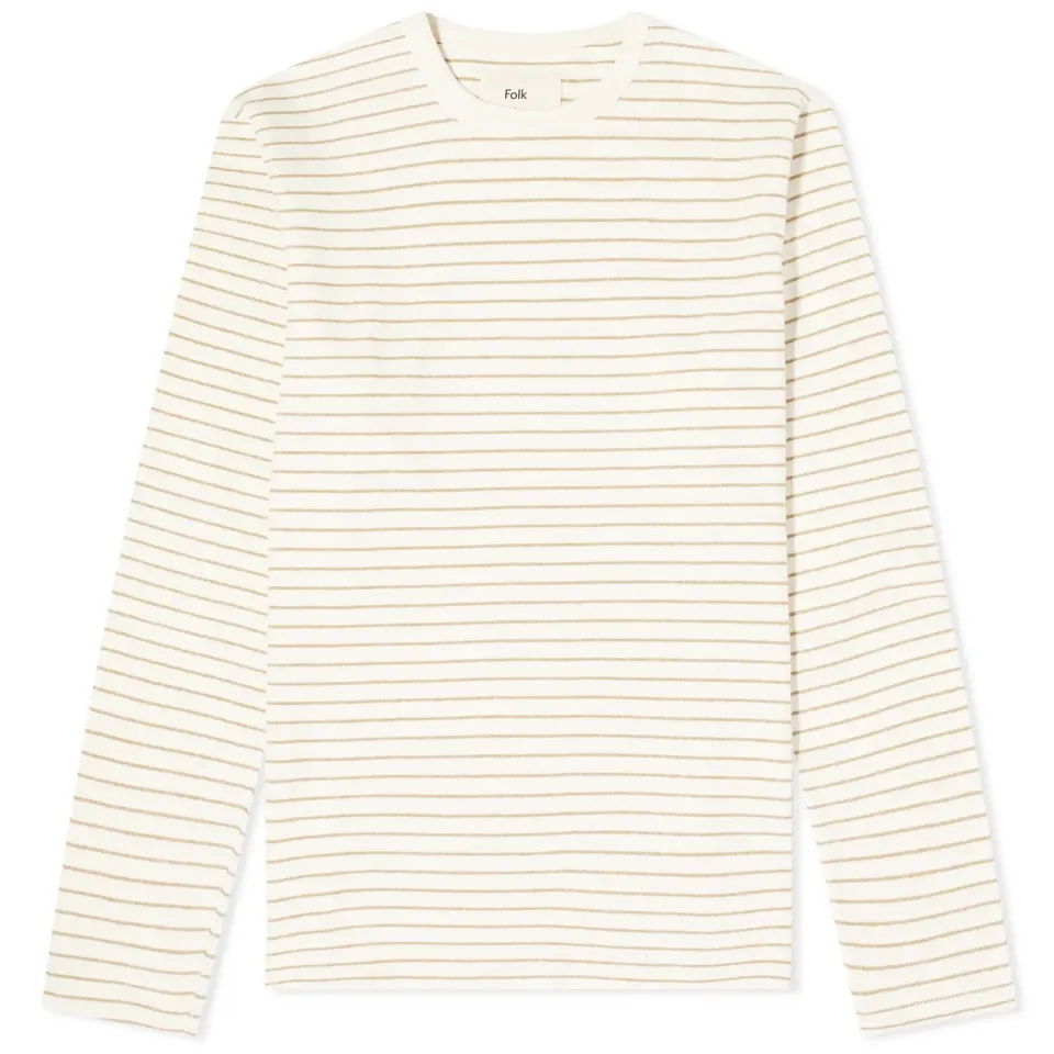 Textured Stripe Long Sleeve T-Shirts T-Shirt