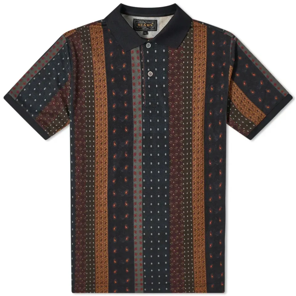 Geometric Print Pique Polo
