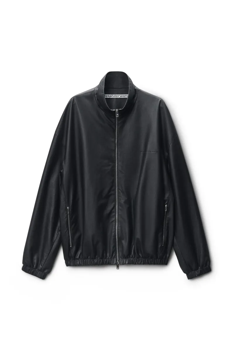 Unisex Track Jacket in Bonded Leather