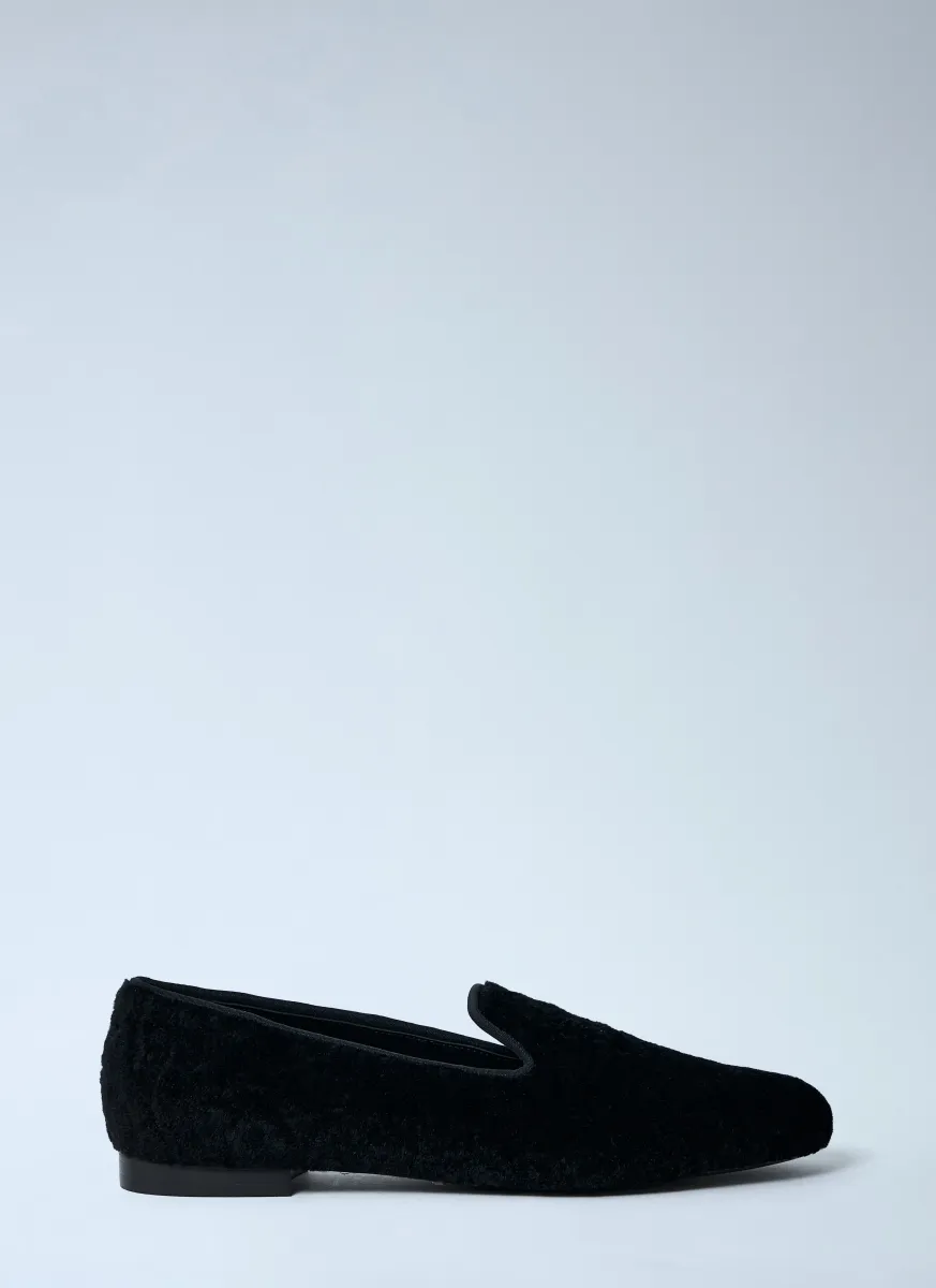 Shearling-Lined Suede Loafers