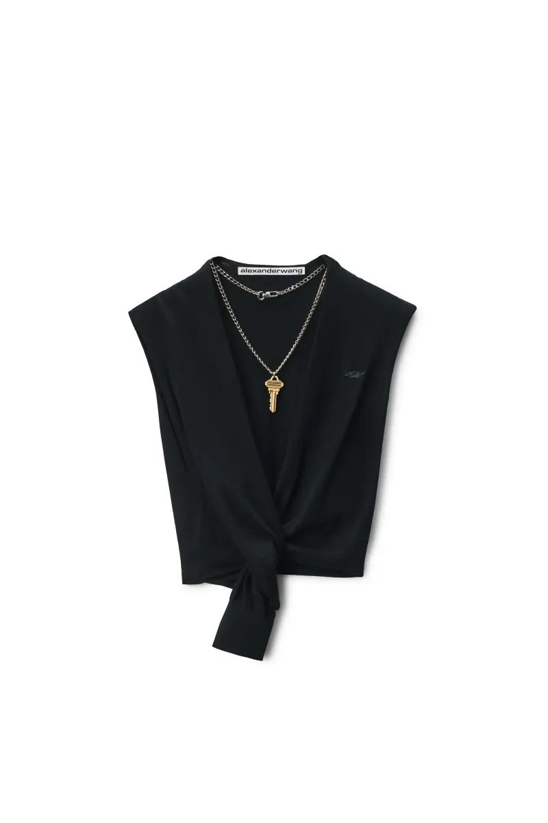 Black Merino Wool Nameplate Top
