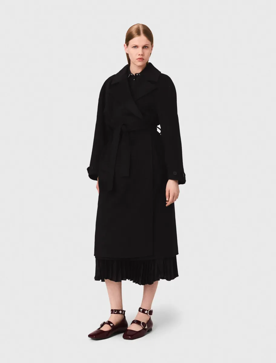 Double-faced mid-length coat