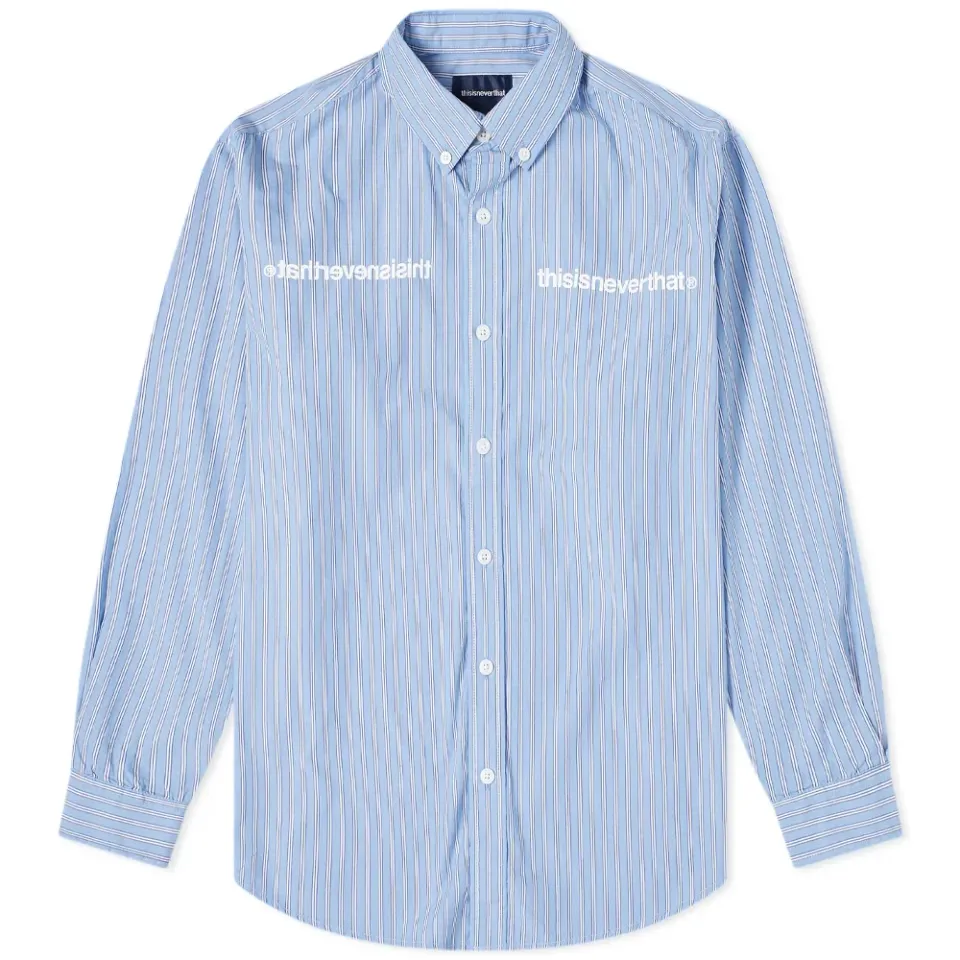 Mi Logo Stripe Button Down Shirt