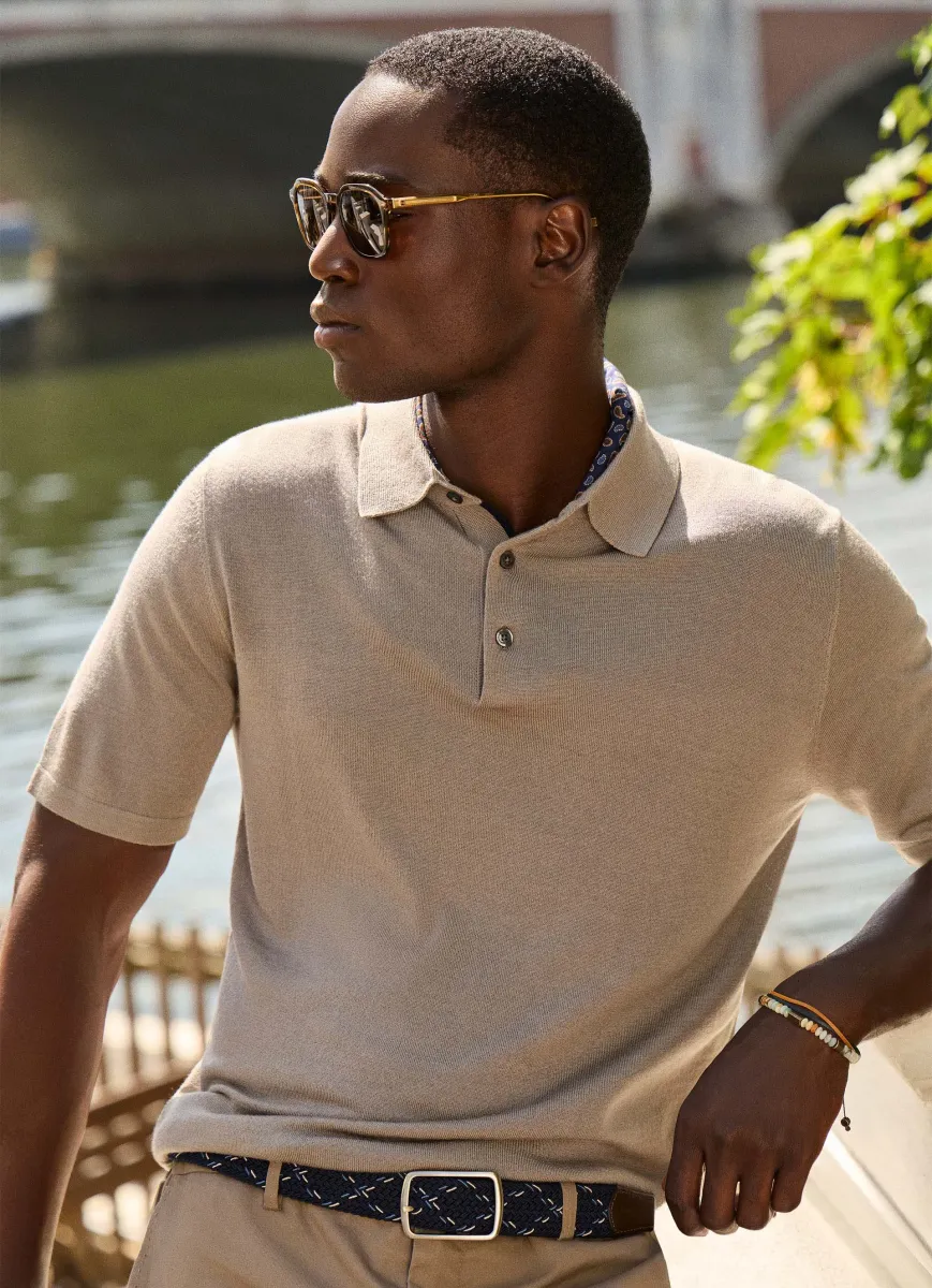 Classic Fit Short Sleeve Silk Blend Polo