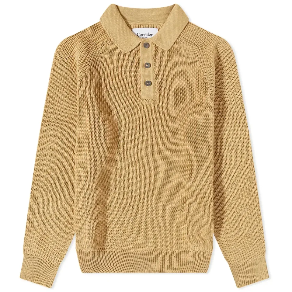 Long Sleeve Slouchy Knit Polo