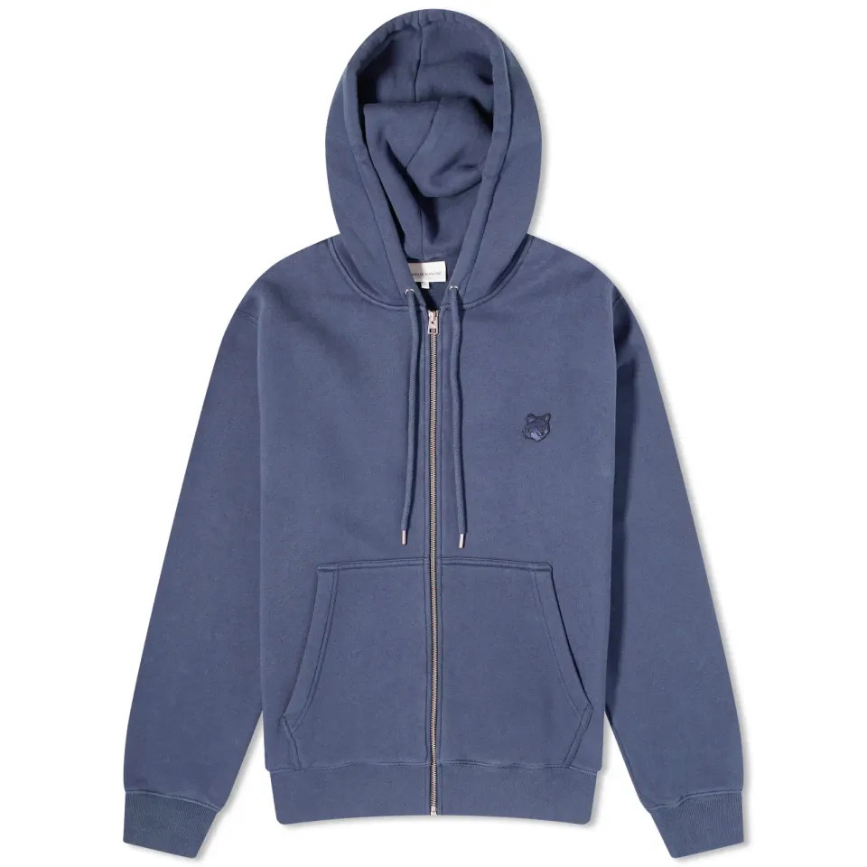 Bold Fox Head Patch Zip Hoodie