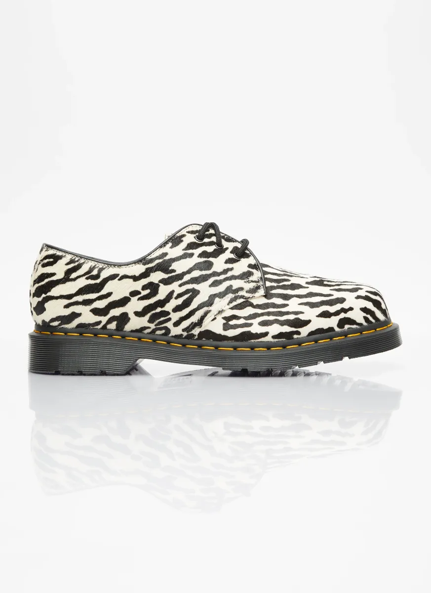 Monochrome Tiger Camo Lace-Up Shoes