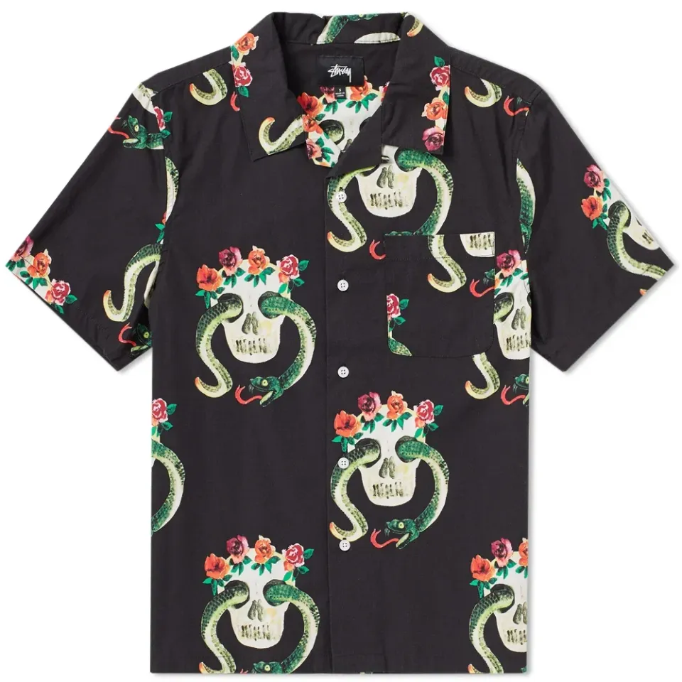 Short Sleeve Skull Pattern Shirt