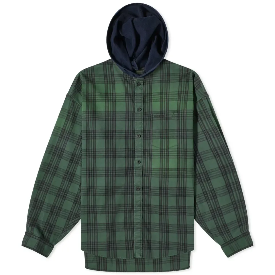 Hooded Plaid Shirt