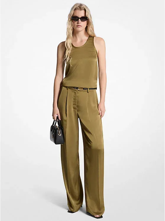 Drapey Satin Wide Leg Pants