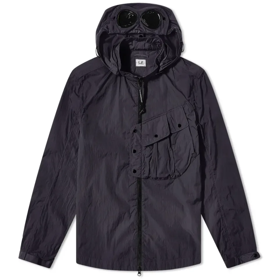 Chrome-R Goggle Zip Hooded Overshirt