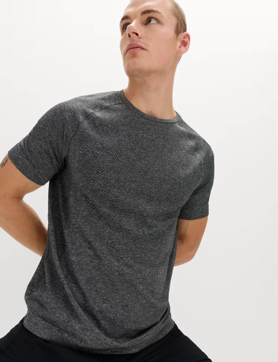 Seam Free Sports T-Shirt Black Mix