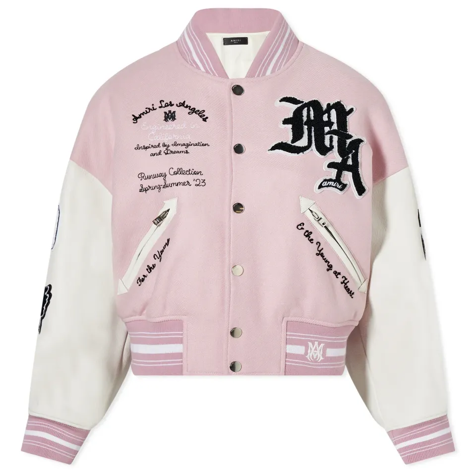 Oversized Wool Melton Varsity Jacket