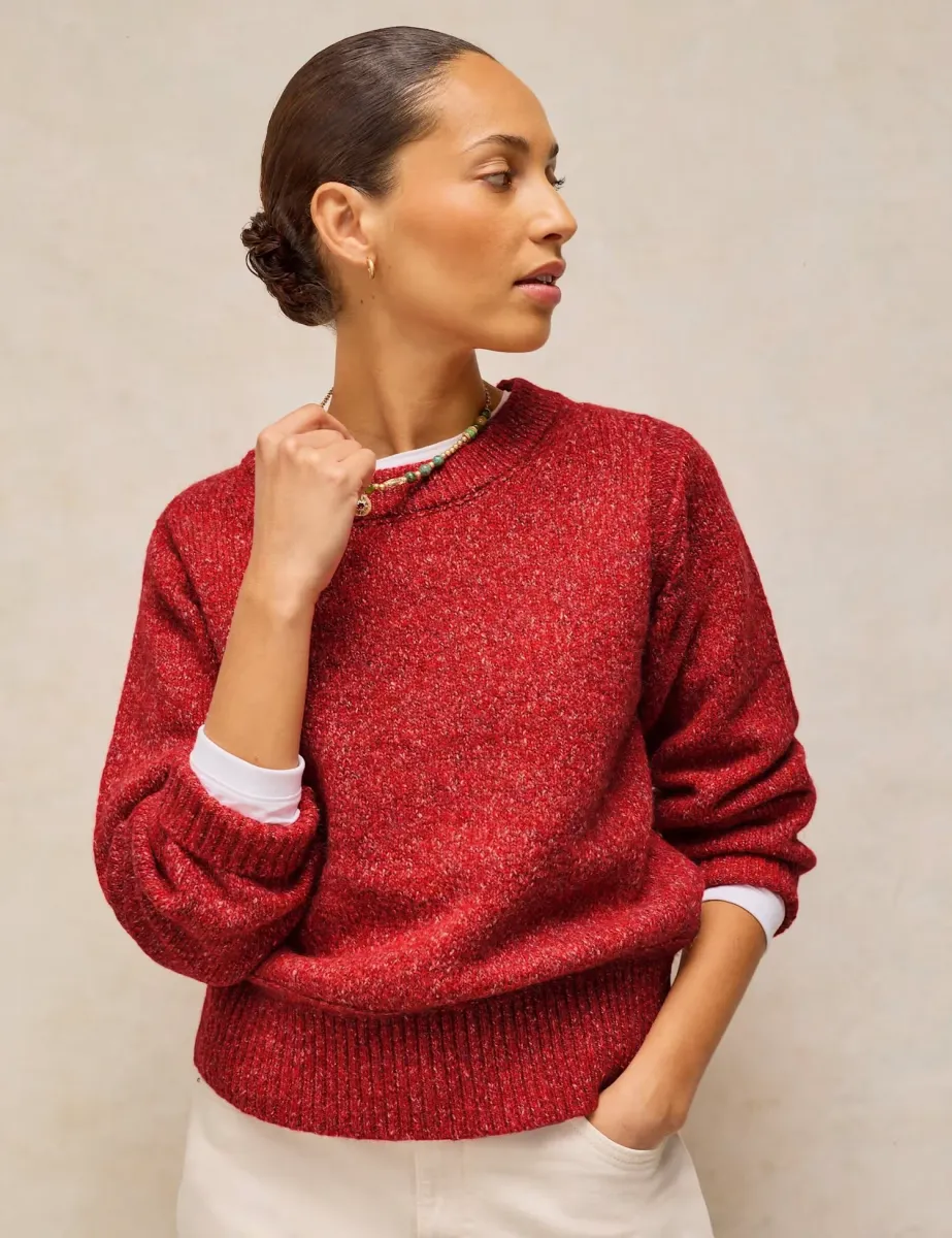 Crew Neck Jumper Bright Red