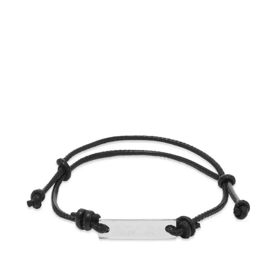 Logo Plate Leather Bracelet