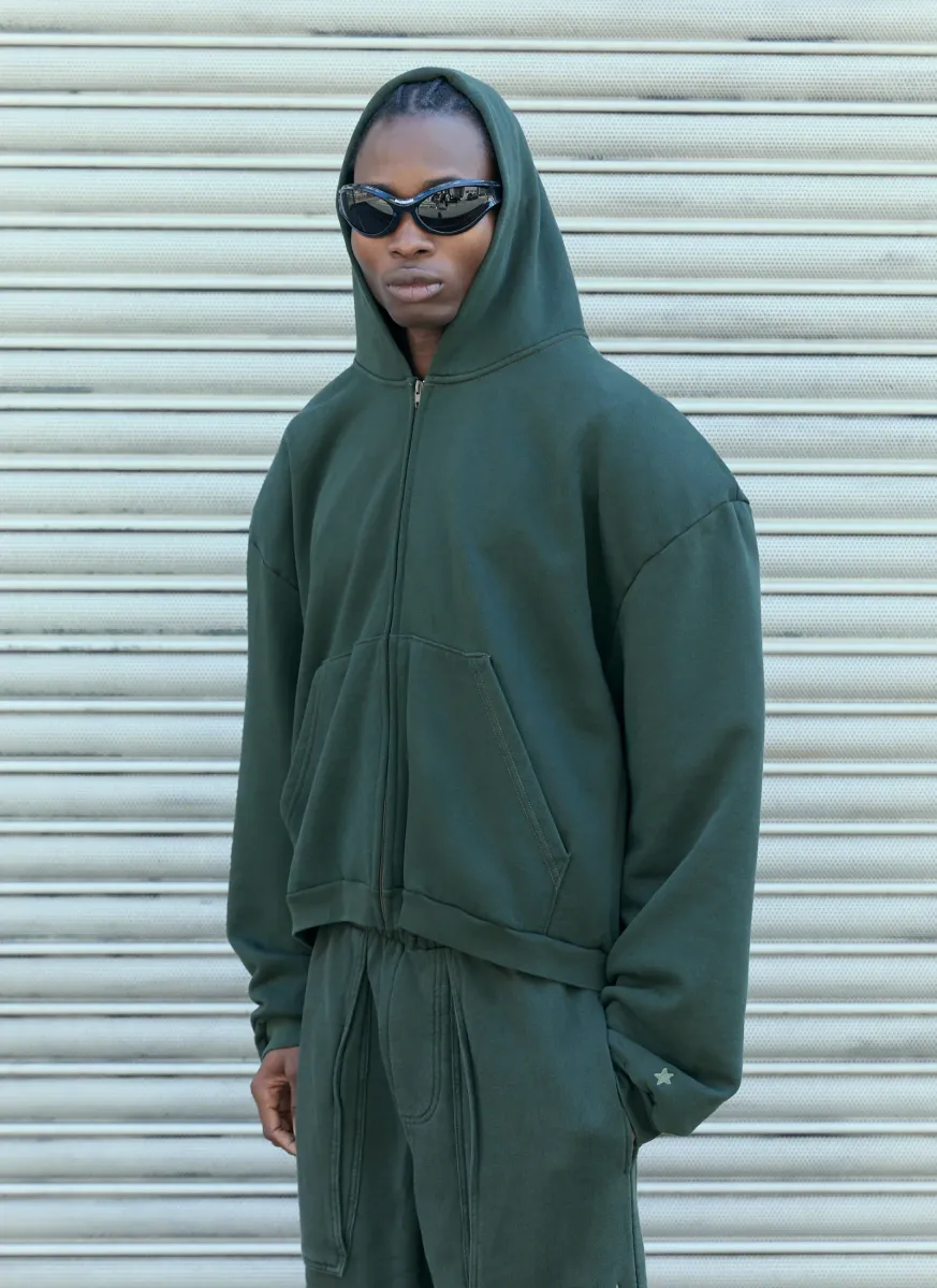 Shoulder Pad Hooded Sweatshirt