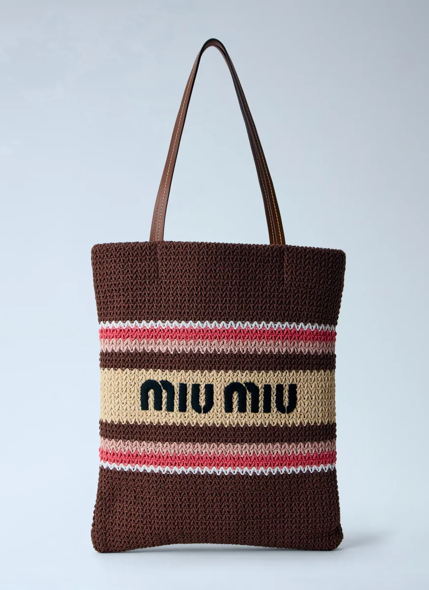 Raffia-Effect Woven Tote Bag