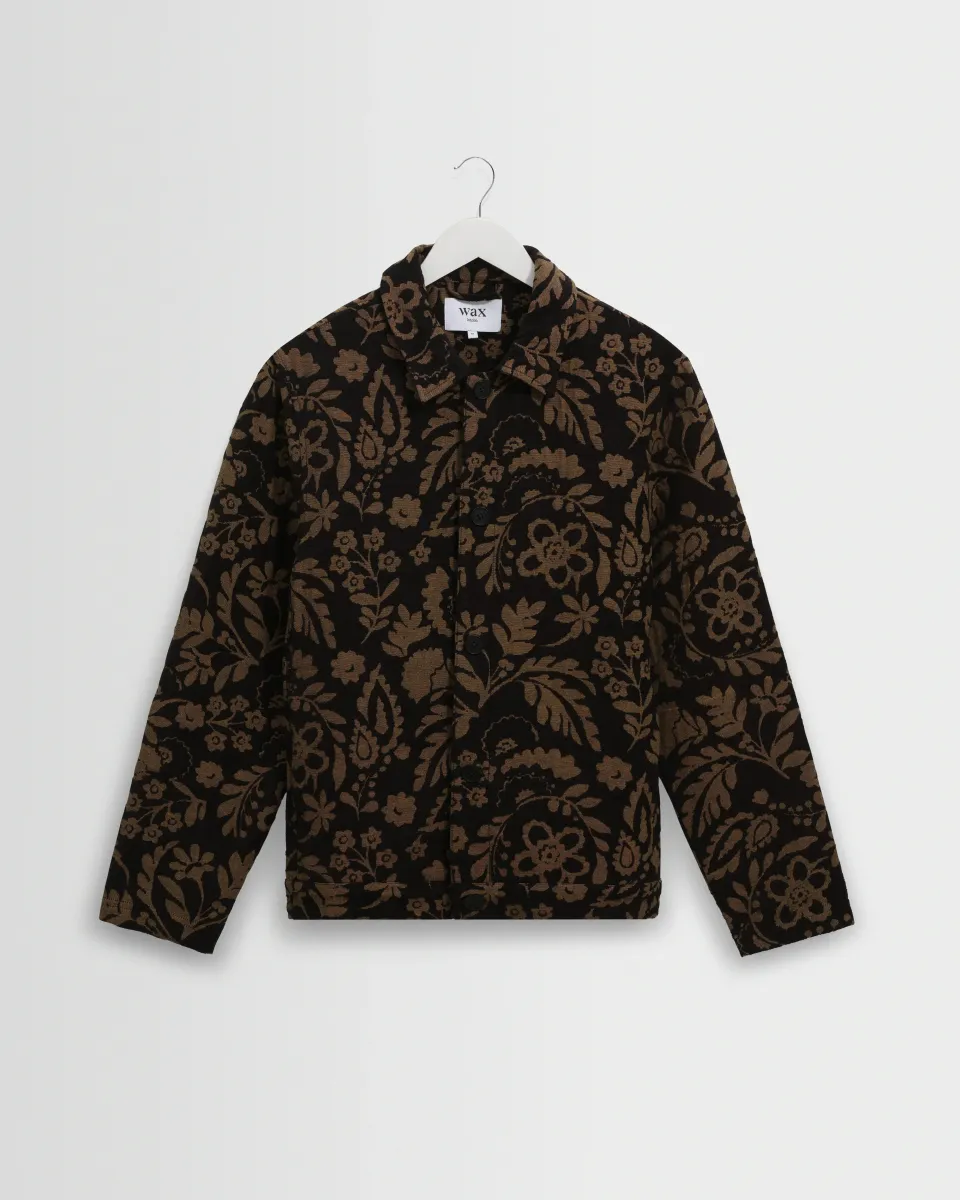 Iggy - Black and Khaki Chenille Jacquard Jacket