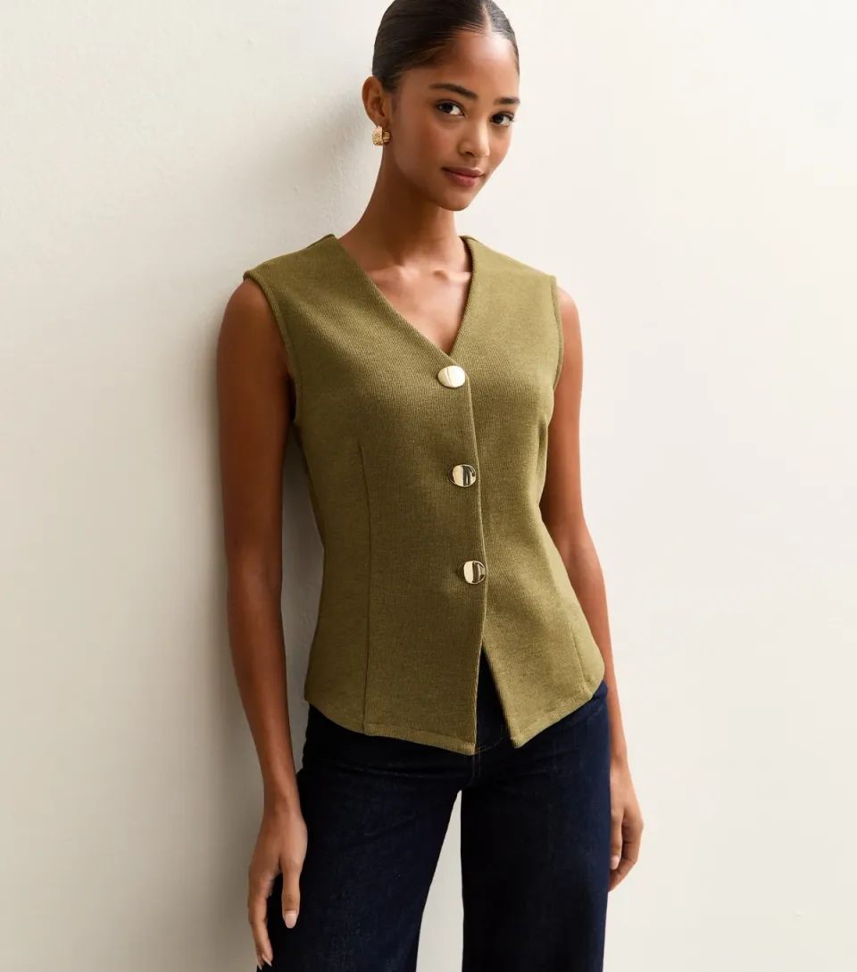 Women's Dark Brown Soft Touch V-Neck Waistcoat