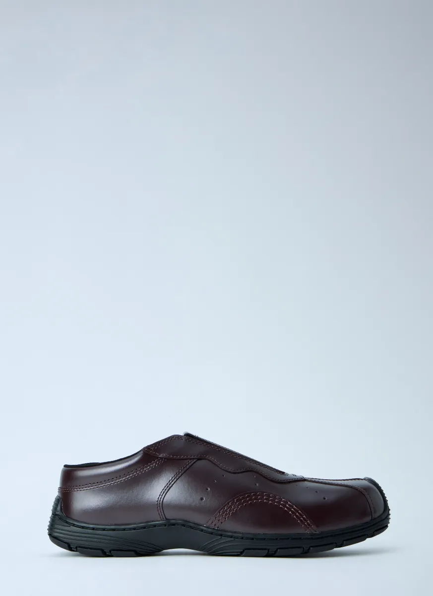 Aurix Oxblood Satin Finish Leather Slip Ons