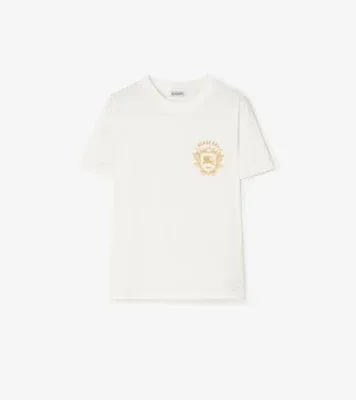 Knight Crest Cotton T-shirt in Chalk white
