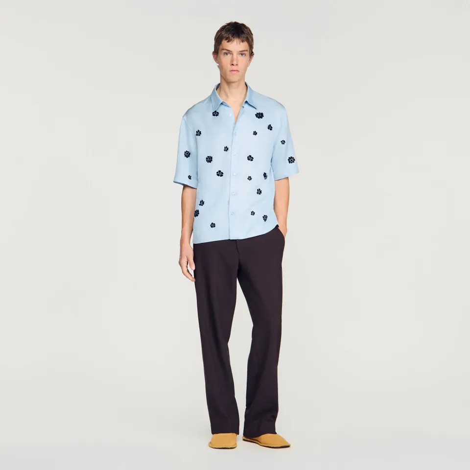 Loose-fit floral shirt