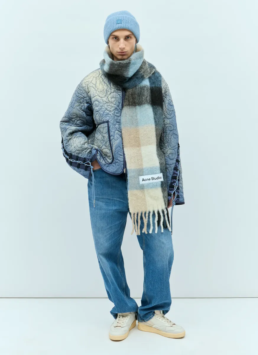 Mohair Checked Scarf