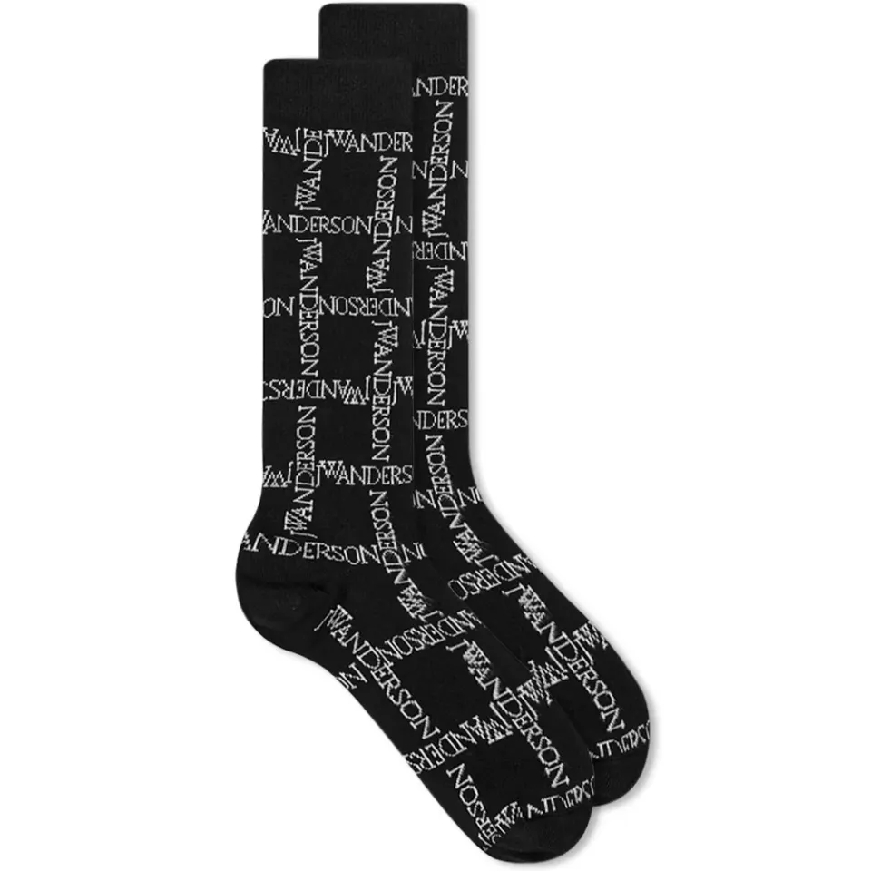 Logo Grid Long Sock
