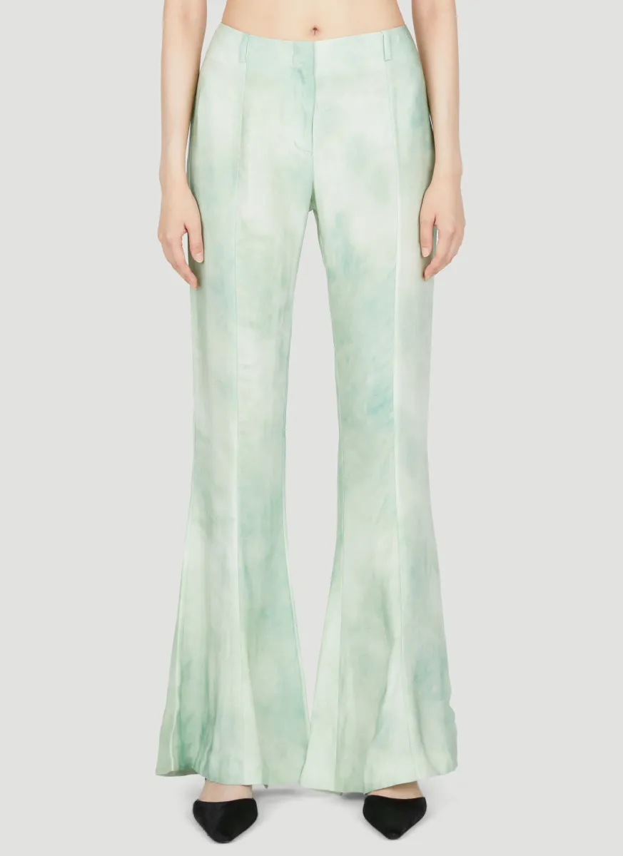 Marbel Print Flared Pants