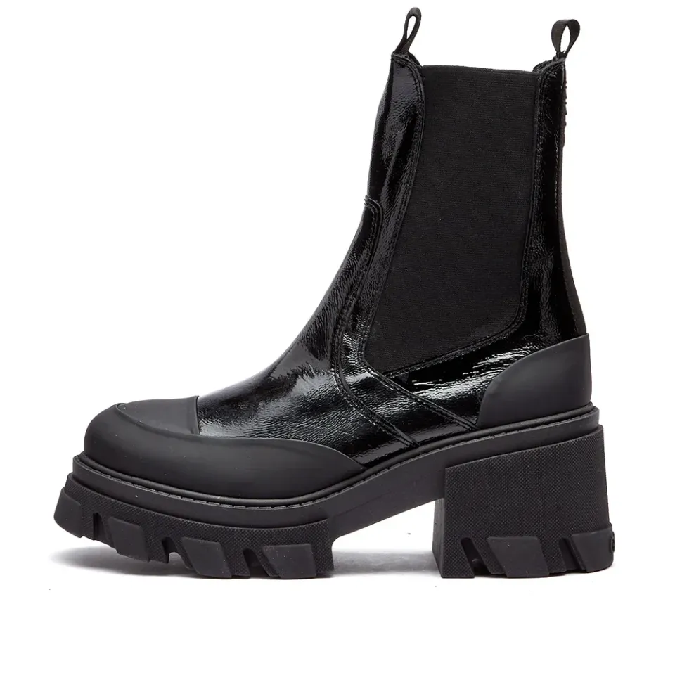 Cleated Heeled Mid Chelsea Boot