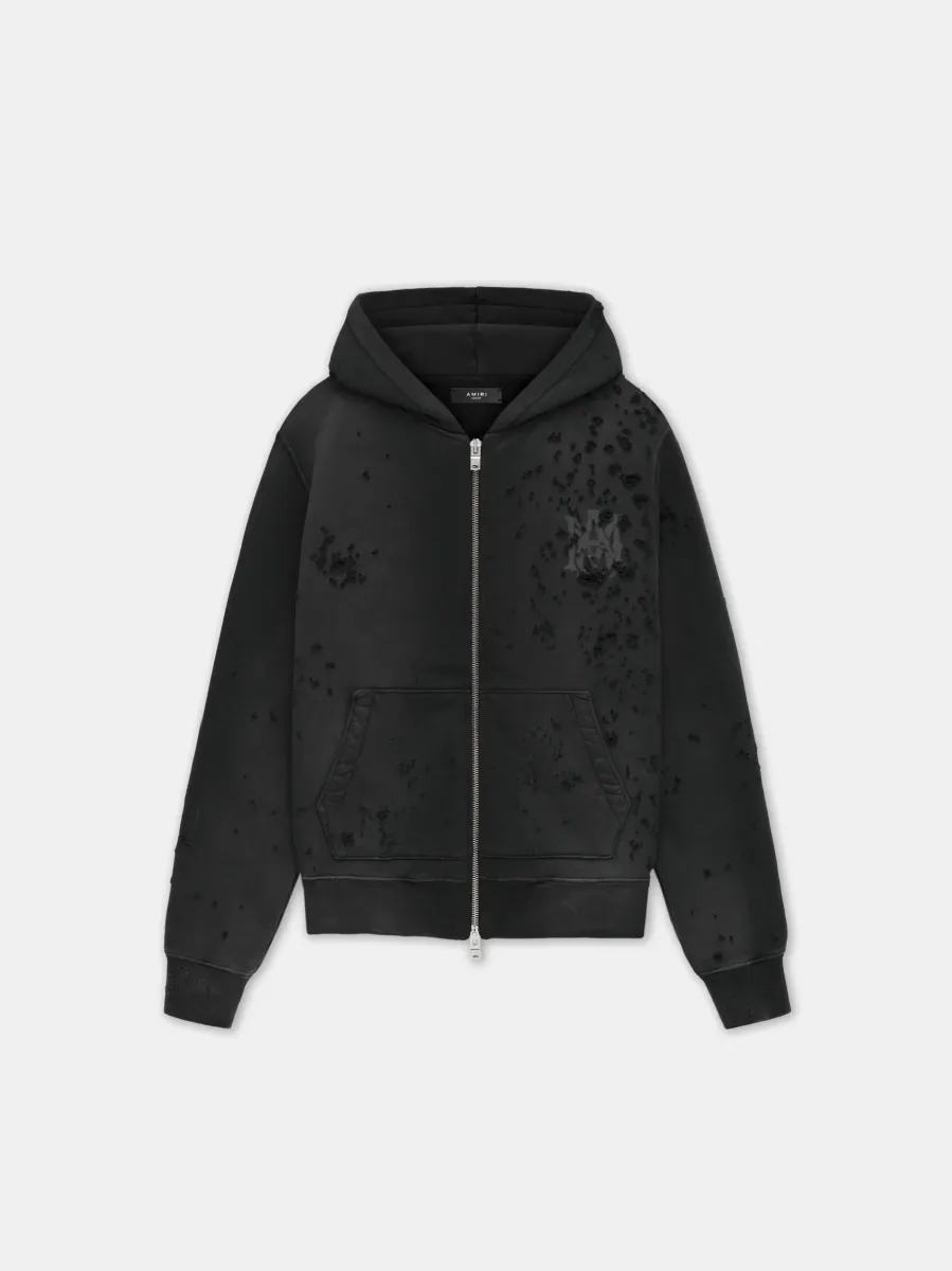 MA LOGO SHOTGUN ZIP HOODIE - Faded Black
