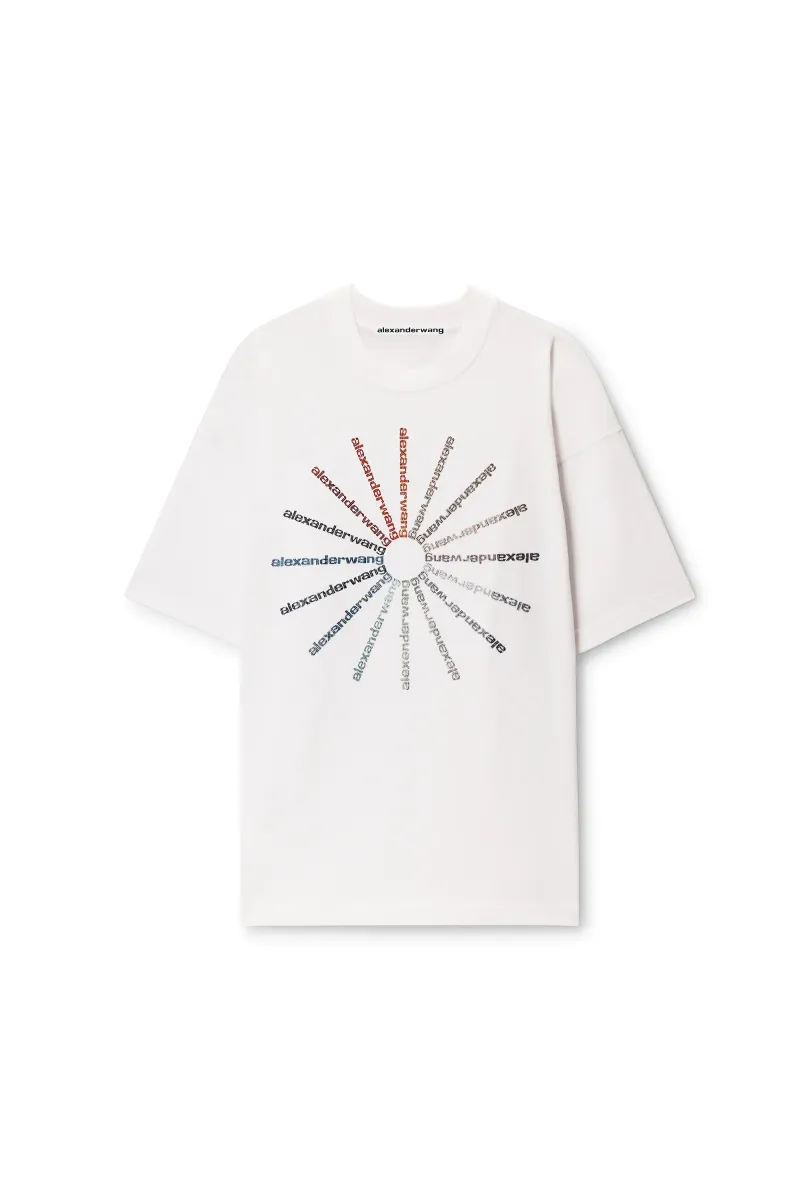 CRYSTAL HOTFIX PINWHEEL SHORT SLEEVE TEE