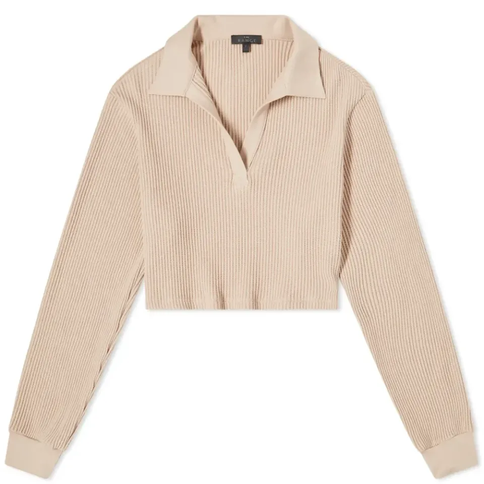 Long Sleeve Cropped Polo
