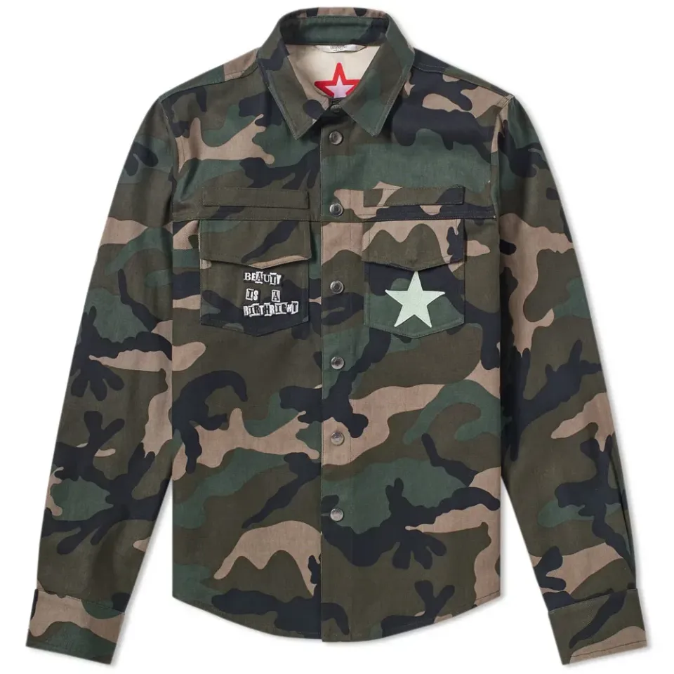 Jamie Reid Punk Star Military Shirt Jacket